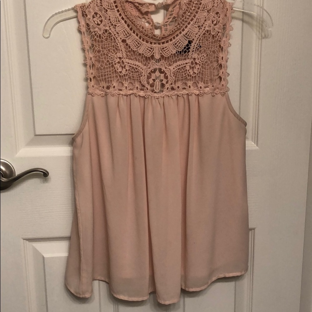Pink Forever 21 Lace Blouse